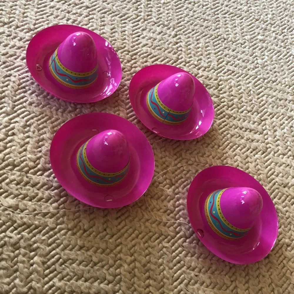 10 - Cinco De Mayo plastic sombrero party hats